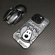 Casing iPhone 11 13 14 15 16 Pro Max Line puppy matte shockproof Case For iPhone 13PM 16PM 15PM 14PM
