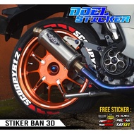 Tire Sticker Tire Font/ Tire Bomb/ 3D Tire Sticker Why Scoopy R12 3D Doel Rim Sticker