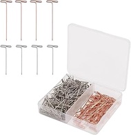 200pcs T Pins, 27mm/1in 38mm/1.5 inch Stainless Steel T-Pins Straight Wig Pins Sewing for Blocking K