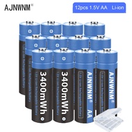 AJNWNM 1.5V AA Lithium-ion Rechargeable battery 3400mWh Battery AA 1.5V for Clock Toys Camera Rechargeable Battery AA 1.5V