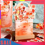  Blooming Flowers Desk Calendar Detachable Desk Calendar 2024 Floral Desk Calendar Monthly Planner for Home Office Decor