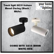 Track Light GU10  Surface Mount Casing (Black/ White) With GU10 W/W Bulb