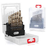 M35 5% Cobalt Metric Drill Bits Set (1mm-10mm/19pcs) Shank Jobber Drill Bits HSS Twist Drill Bits fo