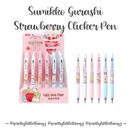 * SG READY STOCK * Sumikko Gurashi Strawberry Clicker Pen (Neko, Tonkatsu, Penguin, Tokage, Shirokuma) &lt; SG5 &gt;