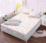 (COD)Sprei Motif Garis Marbel//Sprei Ukuran 120x200//160x200//180/200//Bahan Katun Poly micro//Sprei