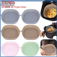 1/2/4Pcs 20cm Air Fryers Oven Baking Tray Fried Chicken Basket Mat Silicone Pot Round Replacemen Grill Pan Accessories