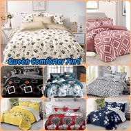 Cader Queen 2Tone 7pcs Set 100% cotton 7 IN 1 PREMIUM QUALITY Bedsheet Set Queen Size Bedsheet Set