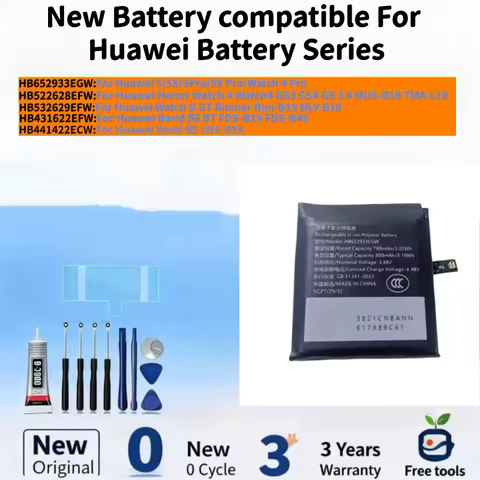 New Battery compatible For Huawei Watch 5/5X/5Pro/5X Pro/4 Pro/4 GS3 GS4 GS 3 4 /D GT /Band B6 B7/Ba