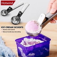 HOTWIND Stainless Steel Ice Cream Scoops Stacks Ice Cream Digger Non-Stick Fruit Ice Ball Maker Watermelon Ice Cream Spoon Tool L3O1