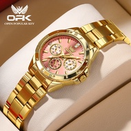 OPK watch for women luminous chronograph calendar multi-functional diamond face waterproof quartz mo