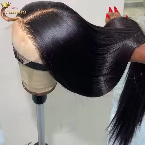 Human Hair Brazilian 4x4 Glueless Put on and go Wig 30 36Inch 13x4 13x6 HD Transparent Bone Straight