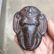 Supply Antique Miscellaneous Items Antique Distressed Crafts Iron Stone Auspicious Elephant Red Moun