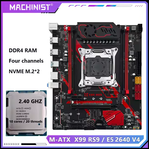 MACHINIST X99 RS9 Motherboard Kit optional Xeon E5 2640 V4 and E5 2640 V3 CPU LGA 2011-3 Support DDR