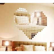 (1pcs)Mirror Acrylic Wall Decor Home decor Cermin Stiker Hiasan dinding