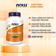 (full bill) Betaine HCL Now pills (USA) help increase gastric acid, reduce bloating, indigestion, po