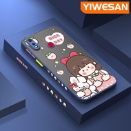 YIWESAN เคสสำหรับ Realme 3 3i 3 Pro เคสลายการ์ตูนมีน้ำค้างแข็งโปร่งใสสาวน่ารักเคสมือถือขอบสี่เหลี่ยมซิลิโคนแข็งกันแรงกระแทกเคสป้องกันเลนส์กล้องถ่ายรูป