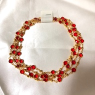 Thai Costume Necklace Oja Buppa Length 53 Inches Crystal