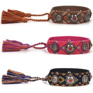 Jewelry Bracelet Women's Hand-woven Tassel Rivet Bracelet Embroidery Woven Bracelet Jewelry Bracelet