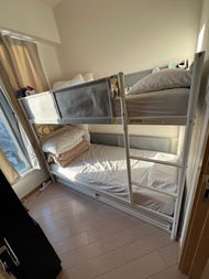 IKEA VITVAL 連3張床褥雙層床架/碌架子母床/3人床