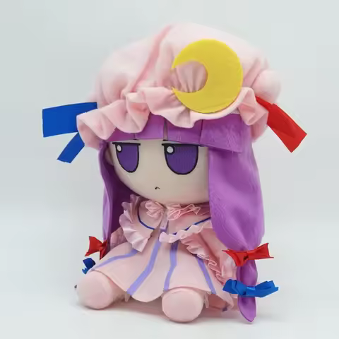 20CM Anime Patchouli Knowledge Fumo Cosplay Cute Plush Stuffed Throw Pillow Sitting Boy Girl Xmas Gi