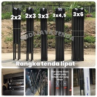 TENDA Black hollow folding tent frame size 3x3.2x3.2x2.3x4,5,3x6