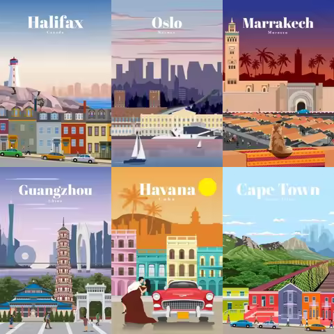 Diamond Painting Personalized Cities Around The World Landscape 5D Full Rhinestone Mosaic Embroidery