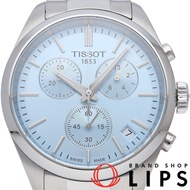 天梭 PR 100 計時碼錶 40mm PR 100 計時碼錶 T150.417.11.351.00 附錶盒、保固卡，不鏽鋼材質，男士腕錶，冰藍色錶盤，拋光處理，成色極佳 [二手]