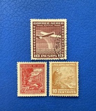 智利郵票  航空郵票等3枚 1930年代