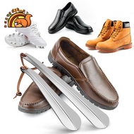 Long Short Shoe Horns Set Shoe Horn Set Silver & Brown Stainless Steel Portable Travel Shoes Horn, L