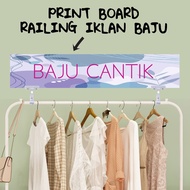 BOARD RAILING BAJU IKLAN/TANDA HARGA (WATERPROOF)