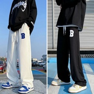 slocks pants korean sweatpant wide leg baggy sweat pants loose straight cut pants  for men Unisex