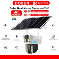 DOSEN Solar CCTV Camera Dual Lens For House WiFi 4G IP Camera Home Wireless with indoor and outdoor/ Full Color Night Vision /Alarm warning HD 1080P