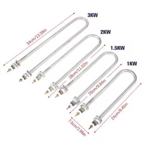 1PC 304 Stainless Steel U Type 220V Electric Heat Pipe U-shape Heating Element U Type Tube Heating T