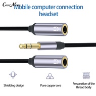 Headphone Splitter 2 in 1 High Fidelity Lossless Nylon-Braided Dual 35mm Male Microphone Audio to 35mm Female Adapter Cable Computer Accessories