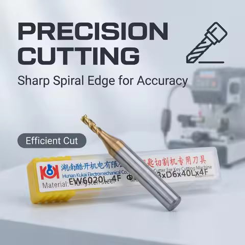Original KUKAI 2.0mm Tungsten Steel End Milling Cutter EW6020L-4F for SEC-E9/E9z/Alpha/Beta Key Cutt