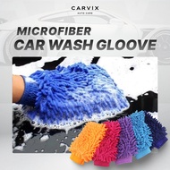 CARVIX | Microfiber Wash Glove Car Wash Cloth Mitt Microfiber Hand Glove Towel Cleaning Sarung Tanga