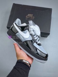 紫鑽🌟誠信商家🌟💜全新Nike Air Force 1 漆皮黑灰白 運動鞋 男女同款