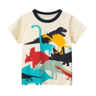 Boys T-shirt Children Dinosaurs Tops Short Sleeve Stitching Baby Cotton Kids Clothing