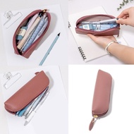 Kellnny PU Leather Pencil Bag Pencil Case Aesthetic Pen Case School Office Supplies