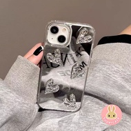 ins Style Love Mirror Phone Case For Samsung Galaxy S25 Edge S24 S23 S22 S21 S10 Plus S20 FE Note 20