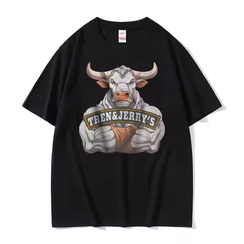Funny Tren and Jerry's Oversized Pump Cover Meme Tshirt Men Women Gym Fitness Exercise Tee Shirt Mal
