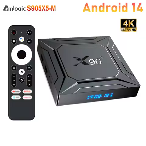 X96 M200 Android14 TV Box Amlogic S905X5M Android TV Box Quad Core Support AI-SR AV1 1000M Lan Wifi6