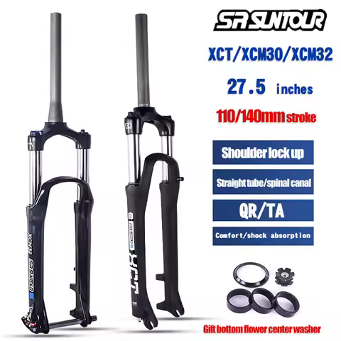 SUNTOUR 27.5Inch Bicycle Fork 29inch Mtb Bike Oil spring Fork 140mm Travel 32mm Tapered Tube Manual 