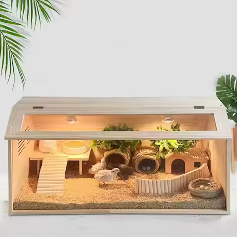 Chick Brooder Box House Clear Small Animals Habitat Pet Habitat for Quail Coop Poultry Breeding Box
