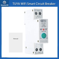 TUYA WiFi Smart Circuit Breaker Power Metering 1P 63A DIN Rail for Smart Home Remote Control Smart C