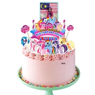 [CUSTOM NAME] My Little Pony Cake Topper Set Siap Nama Gambar Kek Birthday Decoration Cupcake Person