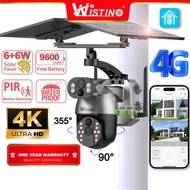Wistino 4K Solar CCTV Wireless Outdoor Motion Detection Color Night Vision CCTV Sim Card 4G 太阳能CCTV