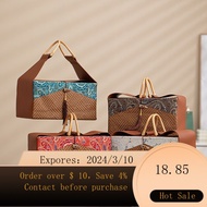 superior productsRattan Leather Portable Gift Box Wedding Candies Box Ceremony Creative Mid-Autumn Moon Cake Gift Empty
