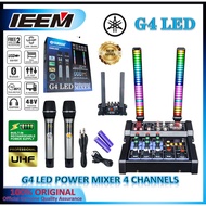 The New  G4 LED Signal Light Mixer Power Mixer 4Channels USB Bluetooth with 2 Wireless Mic