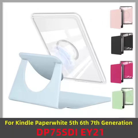 360 Rotating Stand Clear Case for Kindle Paperwhite 5th 6th 7th Generation 2015 2017 KPW123 DP75SDI 